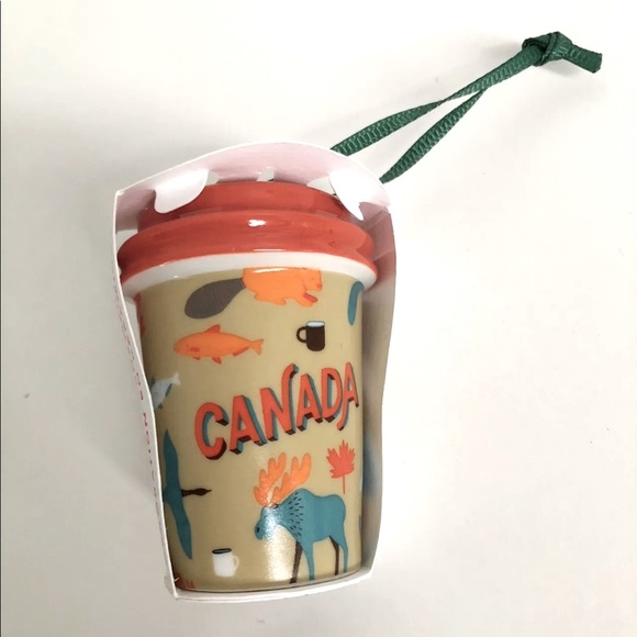 Starbucks CANADA Ceramic Coffee Cup Christmas Tree Ornament NWT - Picture 2 of 6